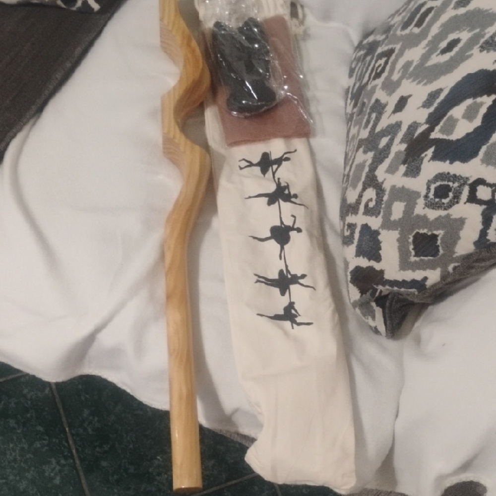 Wooden Walking Stick with Bag